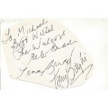 The Wurzels irregularly shaped autograph to Mike fixed to 6 x 4 white card. Good Condition. All