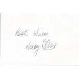 Nobby Stiles signed white index card. Good Condition. All signed items come with our certificate