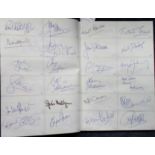 Red autograph album. Contains 216 signatures including Roy Hudd, Bernard Cribbins, Rory Bremner, Ken
