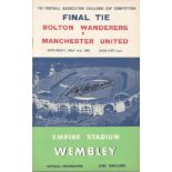 1958 FA Cup Final Programme - Bolton V Manchester United, The Front Cover Has Been Neatly Signed