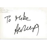 Arsene Wenger autograph to Mike signed to 6 x 4 white card. Good Condition. All signed items come