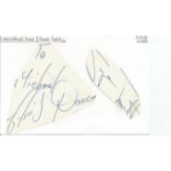 Torvill and Dean irregularly shaped autograph to Mike fixed to 6 x 4 white card. Good Condition. All