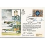 WW2 aces Alan Deere, Bennions and Meynell signed Historic Aviators cover. Good Condition. All signed