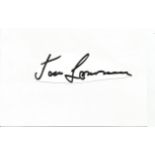 Jack Lemmon irregularly shaped autograph to fixed to 6 x 4 white card. Good Condition. All signed