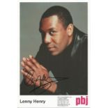 LENNY HENRY Actor & Comedian signed Promo Photo. Good Condition. All signed items come with our