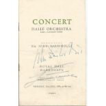 Sir John Barbirolli and Laurence Turner signed to from of Halle Orchestra Concert programme. Good