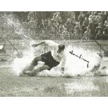 Tom Finney B/W Cutting From A Modern Book, Measuring 25 X 20 Cms It Depicts The Iconic Splash