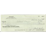 Jack Haley Tin Man Wizard of Oz signed 1967 US Bank cheque. Good Condition. All signed items come