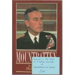 Mountbatten of Burma signature piece attached to inside title page of Mountbatten hardback book.
