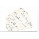 Johnny Ray irregularly shaped autograph to Mike fixed to 6 x 4 white card scruffy. All signed