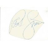 Paul Simon irregularly shaped autograph to Mike fixed to 6 x 4 white card. Good Condition. All