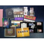 Assorted stamp and telephone card souvenir pack collection. 12 items mainly GB. Does include 2 £5