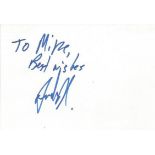 Andy Roddick Tennis autograph to Mike signed to 6 x 4 white card. Good Condition. All signed items