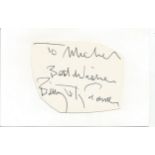 Billy J Kramer irregularly shaped autograph to Mike fixed to 6 x 4 white card. Good Condition. All