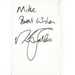 Nick Faldo Golf autograph to Mike signed to 6 x 4 white card. Good Condition. All signed items