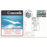 British Airways Official signed Concorde flown cover. Belfast, Paris, 28 May 1983, flown GBOAE,