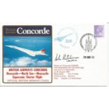 British Airways Official signed Concorde flown cover. Newcastle, N. Sea, Newcastle, Supersonic
