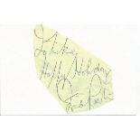 Fred Pontin irregularly shaped autograph to Mike fixed to 6 x 4 white card. Good Condition. All