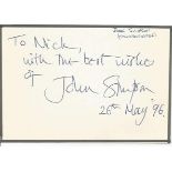 John Simpson journalist signed album page. Dedicated. Good Condition. All signed items come with our