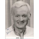 John Inman signed 8 x 6 b/w photo. Good Condition. All signed items come with our certificate of