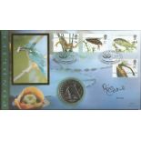 Bill Oddie signed Pondlife coin FDC PNC. Republic of Bosnia and Herzegovina coin inset. 10/7/01
