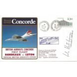 British Airways Official signed Concorde flown cover. Bordeaux, Luton, 29 Oct. 1983, flown GBOAE,