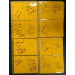 TV/Film signed 6x4 yellow index card collection. 90 cards. Dedicated to Mike or Michael. Some of