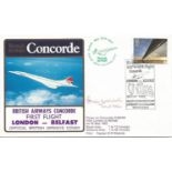 British Airways Official signed Concorde flown cover. London, Belfast, 28 May 1983, flown GBOAE,