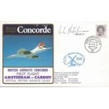 British Airways Official signed Concorde flown cover. Amsterdam, Cardiff, 28 May 1984, flown
