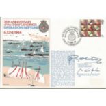 Adml Sir Geoffrey Oliver and Rear Adml GVM Dolphin signed 35th anniv of the D-day landings -