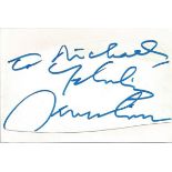 Yehudi Menuhin irregularly shaped autograph to Mike fixed to 6 x 4 white card. Good Condition. All