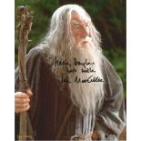 Sir Ian Mckellen signed 10 x 8 colour photo to Harry from Lord of the Rings. Good Condition. All