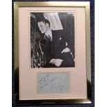 Errol Flynn and Mrs Flynn signed autograph album page framed and mounted with b/w unsigned