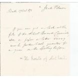 Sir Isaac Pitman hand written 1871 note about spelling reform. English teacher who developed the