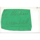 Dorren Wells Ballet star irregularly shaped autograph to Mike fixed to 6 x 4 white card. Good