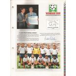 Bobby Robson signed World Cup Italia 1990 sheet. Good Condition. All signed items come with our