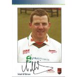 Niall O'Brien signed 6 x 4 colour cricket photo. Good Condition. All signed items come with our