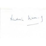 Ludovic Kennedy signed 6 x 4 white card to Mike or Michael. Good Condition. All signed items come