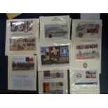 Commemorative coin and stamp cover collection. Includes subjects 2nd world war, millennium,