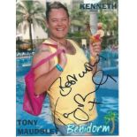 TOM MAUDSLEY Actor signed Benidorm Photo. Good Condition. All signed items come with our certificate