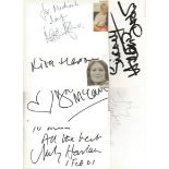 Actors and Actresses signed 6x4 white index card collection. 50cards. Dedicated to Mike or