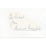 Bernard Bresslaw irregularly shaped autograph to Mike fixed to 6 x 4 white card. Good Condition. All