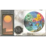 Weather - 150th anniv of the first weather map coin FDC PNC. Gibraltar 1 crown coin inset. 13/3/01