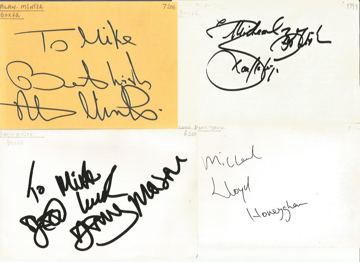 Boxers signed 6x4 white index card collection.20 cards. Dedicated to Mike or Michael. Some of