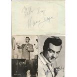 Mario Lanza autograph album page with six vintage unsigned b/w photos. Good Condition. All signed