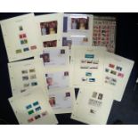 Assorted stamp and FDC collection. Includes Queen Mot4er 100th birthday FDC's. Souvenir Sheets. QEII