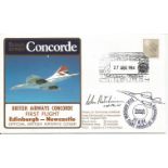 British Airways Official signed Concorde flown cover. Edinburgh, Newcastle, 27 Aug. 1984, flown