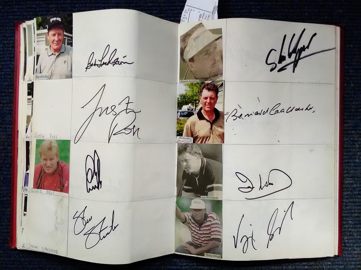 Large autograph album containing golfer signatures. 100+ signatures. Some of names included are Tony