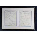 1960s Chelsea Football Signed presentation. Two autographed Chelsea FC letterheads signed by 28