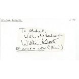 William Roberts Of Mice and Men irregularly shaped autograph to Mike fixed to 6 x 4 white card